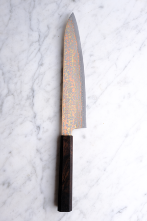 Hatsukokoro Hinotori V-Toku 2 Rainbow Damascus Ebony - 210 mm Gyuto