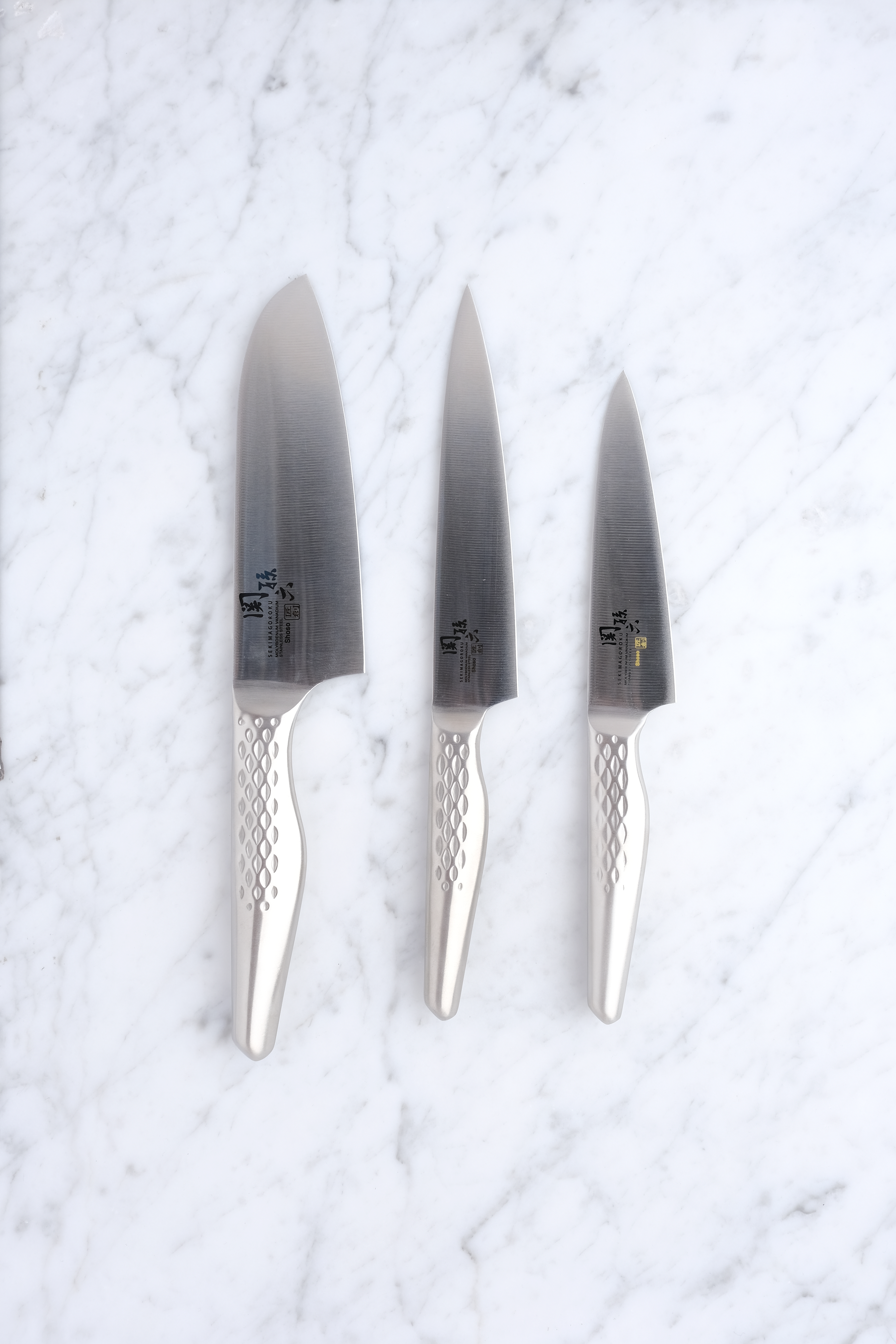 Shoso set Santoku, utility and herb knife